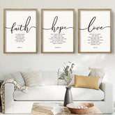 Houmury framed farmhouse Bible verses set displayed as a warm wall decor focal point.