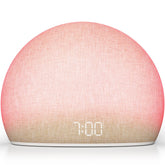 HOUSBAY sunrise alarm clock front view showing gentle wake glow for a calm start