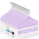 House Day 11-inch velvet baby hanger with premium flocking for gentle clothing organization.
