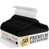 House Day 14-inch kids velvet hangers keep outfits neatly aligned and secure.