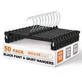 HOUSE DAY black pants hangers clip closeup showing strong non-slip grip for secure drying.