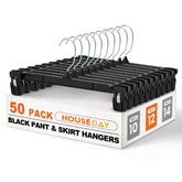 HOUSE DAY black pants hanger with clip offering secure garment grip