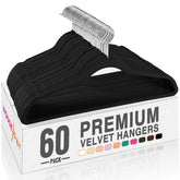 HOUSE DAY black velvet hanger close-up with non-slip surface keeps garments in place.