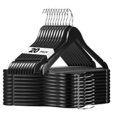HOUSE DAY black wooden hanger 20-pack supports heavy coats without bending