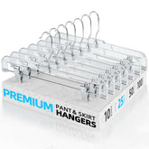House Day clear pants hanger clip 14-inch showing sturdy grip for wrinkle-free storage