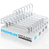 HOUSE DAY clear skirt hanger with clips shows slip-resistant cushions and secure grip.
