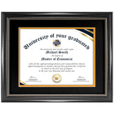 House Day 11x14 frame with mat for an elegant, dust-free diploma display.