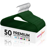 House Day premium velvet hangers emerald green, 50-pack for organized closet storage.