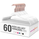 HOUSE DAY velvet kids hangers front view shows ultra-thin design for space-saving closets