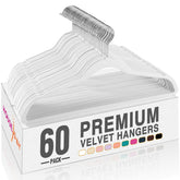 HOUSE DAY white velvet hanger with non-slip shoulder supports coats and tops securely.