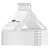 HOUSE DAY White Wooden Hangers front view showing sturdy construction for heavy coats