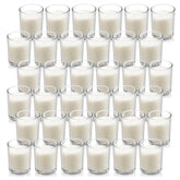 Housecret 36-pack warm white unscented glass votives for elegant lighting.