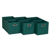 Household Essentials foldable storage cube forest green front view showing tidy space.