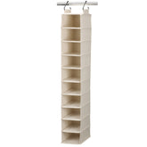 Household Essentials hanging shoe organizer front view showing full 10-pair capacity for organized footwear.