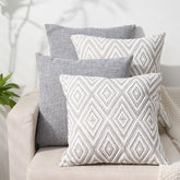 HPUK decorative grey pillow cover front view for farmhouse style and easy care.