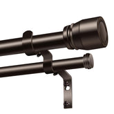 Hradecti heavy-duty double curtain rod setup in bronze finish for versatile windows.