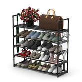 Hsscblet 5-tier metal shoe rack front view shows durable, space-saving design