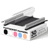 HUADYMEET 30-pack 12-inch pants hangers with clips for sturdy closet organization