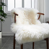 HUAHOO premium sheepskin rug 2x3 top side white ivory offers natural warmth and plush feel.