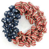 Huashen 24-inch patriotic wreath on the front door boosts curb appeal.