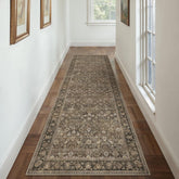 HUGEAR 3x10 runner rug with brown floral pattern adds stylish warmth to hallways.