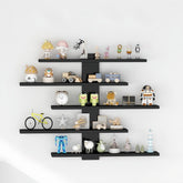 HUHUJIA 5-Tier wall shelf displaying collectibles for organized space