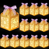 Humyoun gold sun lantern box, easy assembly for instant table centerpiece.