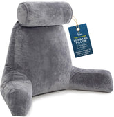 Husband Pillow XXL backrest with arms provides upright bed reading