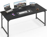 Huuger computer desk wide desktop for spacious workstation and multitasking.