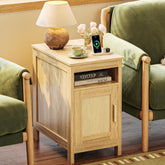 Huuger narrow night stand charging station keeps bedside devices powered.
