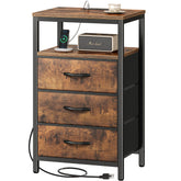 Huuger nightstand with charging station beside bed for easy devices access