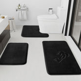 HUXMEYSON 3-piece bath mat set in plush velvet for a luxurious bathroom upgrade
