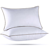 HUXMEYSON standard 2-pack pillows provide balanced neck support for restful sleep.