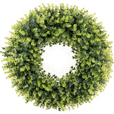 HUZIYAHAN boxwoods wreath front door 20in enhances curb appeal with evergreen charm.
