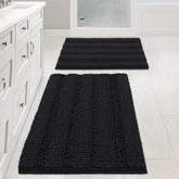 H.VERSAILTEX non-slip striped bath rug set cushions feet after shower.