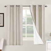 H.VERSAILTEX Primitive Linen Curtains natural tone with panel open for versatile styling