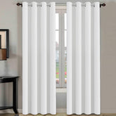 H.VERSAILTEX white curtain panel close-up with grommets for easy rod setup.