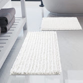 H.VERONNEX luxury chenille bath rug with non-slip bottom for secure placement