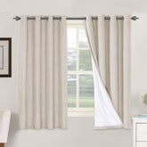 H.VERSAILTEX linen blackout curtains 63in two panels for privacy and light control.