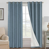 H.VERSAILTEX linen blackout curtains close-up texture shows premium fabric quality