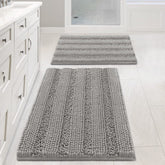 H.VERSAILTEX non-slip bath rug set striped pattern keeps mats in place