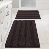 H.VERSAILTEX non-slip thick shaggy bath rug 2pc keeps feet cozy and floors dry.