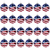 H&W American patriotic ball ornaments 24pc pack for festive holiday and event decor.