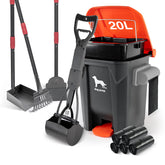 HWPZE dog pooper scooper set with full collection for easy cleanup