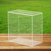 Hxezoc clear acrylic wedding card box front view highlighting crystal clarity for elegant gifts