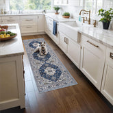 HY HAO YUN LAI 2x5 blue hallway runner with close-up weave for stylish entryways.