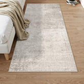 HY HAO YUN LAI 3x6 beige rug with durable soft texture for busy entryways.
