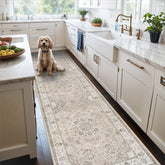 HY HAO YUN LAI washable 3x12 runner rug beige entryway with non-slip backing