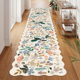 HY HAO YUN LAI floral scalloped rug in cream adds warmth to entryways