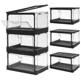 HYBRIDEAS clear stackable storage bins with lids for easy organization